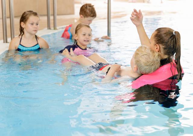 Children's group during swimming lessons