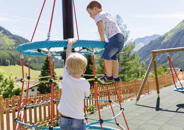 Children on a climbing frame