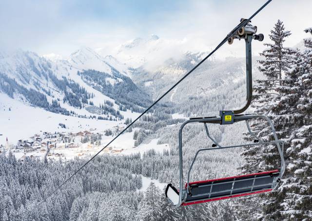 Chairlift in Tyrol in winter