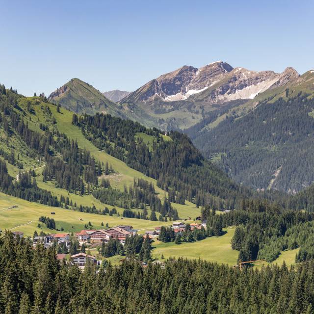 Panoramic view over the Berwang valley in Tyrol