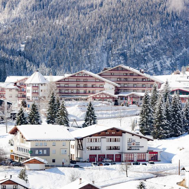 Snow-covered Familotel Kaiserhof in Berwang, Tyrol