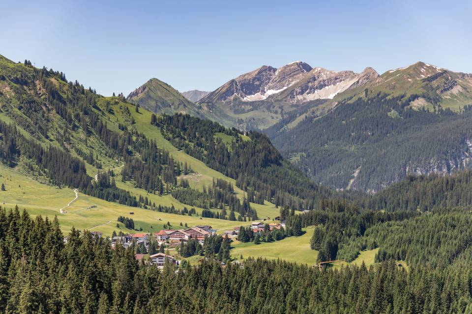 Panoramic view over the Berwang valley in Tyrol