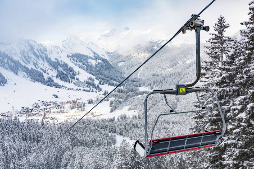 Chairlift in Tyrol in winter