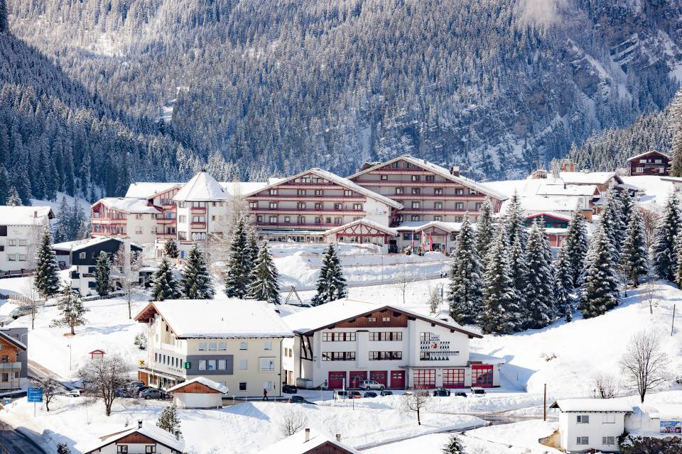 Snow-covered Familotel Kaiserhof in Berwang, Tyrol