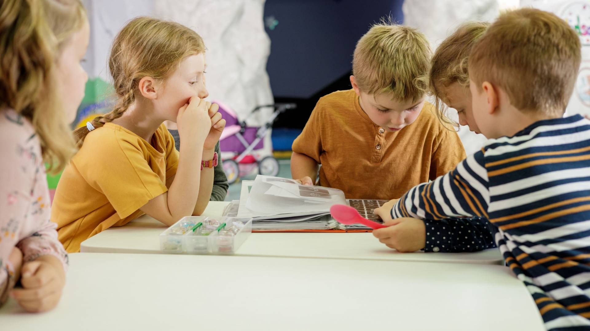 Children choose glitter tattoos