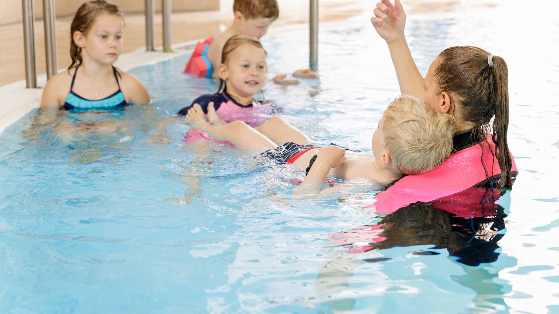 Children's group during swimming lessons